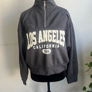 Aeropostale Gray Half-Zip Sweater